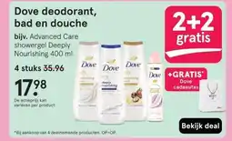 Etos Dove deodorant, bad en douche aanbieding