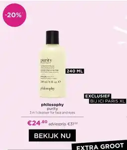 ICI Paris XL philosophy purity aanbieding