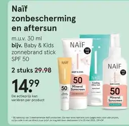 Etos Naïf zonbescherming en aftersun aanbieding