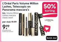 Etos L'Oréal Paris Volume Million Lashes, Telescopic en Panorama mascara's aanbieding