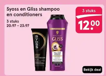 Etos Syoss en Gliss shampoo en conditioners aanbieding