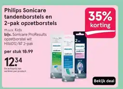 Etos Philips Sonicare tandenborstels en 2-pak opzetborstels aanbieding