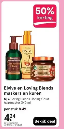 Etos Elvive en Loving Blends maskers en kuren aanbieding