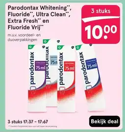 Etos Parodontax Whitening**, Fluoride, Ultra Clean**, Extra Fresh** en Fluoride Vrij** aanbieding