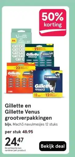 Etos Gillette en Gillette Venus grootverpakkingen aanbieding