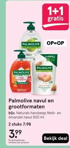 Etos Palmolive navul en grootformaten aanbieding