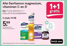 Etos Alle Davitamon magnesium, vitaminen C en D' aanbieding
