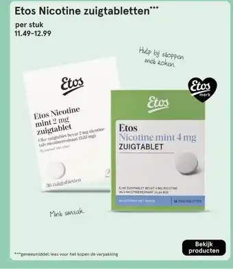 Etos Etos Nicotine zuigtabletten*** aanbieding