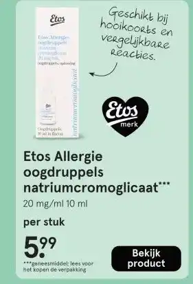 Etos Etos Allergie oogdruppels natriumcromoglicaat*** aanbieding