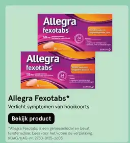 Etos Allegra Fexotabs* aanbieding