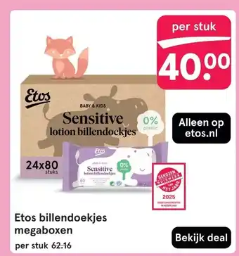 Etos Etos billendoekjes megaboxen aanbieding
