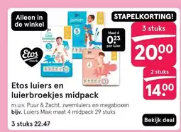 Etos Etos luiers en luierbroekjes midpack aanbieding
