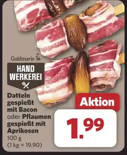 Combi Datteln gespießt mit Bacon oder Pflaumen gespießt mit Aprikosen aanbieding