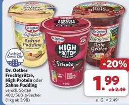 Combi Dr. Oetker Fruchtgrütze, High Protein oder Sahne Pudding aanbieding