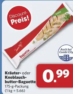 Combi Kräuter- oder Knoblauch- butter-Baguette aanbieding