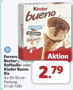 Combi Ferrero Rocher-, Raffaello- oder Kinder Bueno Eis aanbieding