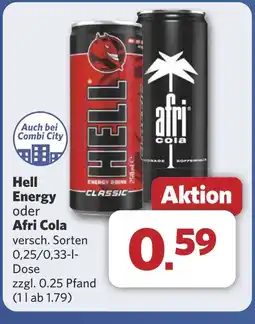 Combi Hell Energy oder Afri Cola aanbieding