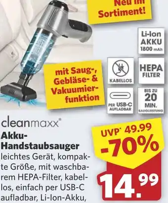 Combi cleanmaxx® Akku- Handstaubsauger aanbieding