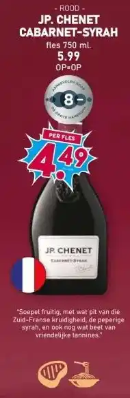 Boon`s Markt ROOD- JP. CHENET CABARNET-SYRAH aanbieding