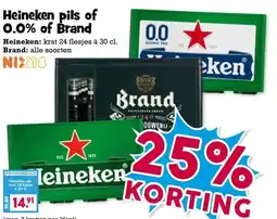 Boon`s Markt Heineken pils of 0.0% of Brand aanbieding