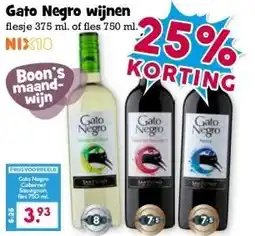 Boon`s Markt Gato Negro wijnen flesje 375 ml. of fles 750 ml. aanbieding