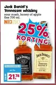 Boon`s Markt Jack Daniel's Tennessee whiskey sour mash, honey of apple aanbieding