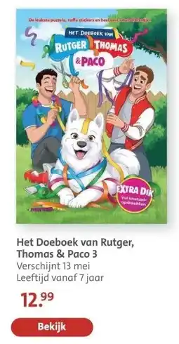 Bruna Het Doeboek van Rutger, Thomas & Paco 3 aanbieding