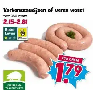 Boon`s Markt Varkenssaucijzen of verse worst aanbieding