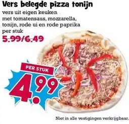 Boon`s Markt Vers belegde pizza tonijn aanbieding