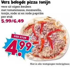 Boon`s Markt Vers belegde pizza tonijn aanbieding