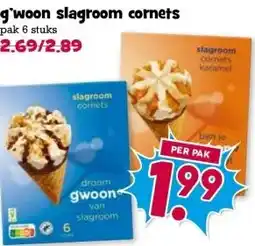 Boon`s Markt g'woon slagroom cornets aanbieding