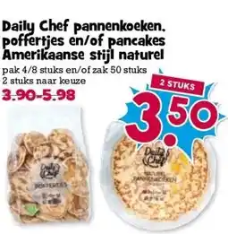 Boon`s Markt Daily Chef pannenkoeken. poffertjes en/of pancakes Amerikaanse stijl naturel aanbieding