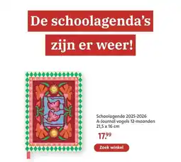 Bruna Schoolagenda 2025-2026 A-Journal vogels 12-maanden aanbieding