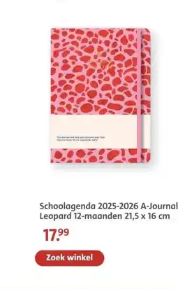 Bruna Schoolagenda 2025-2026 A-Journal Leopard 12-maanden aanbieding