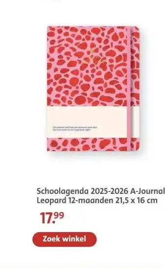 Bruna Schoolagenda 2025-2026 A-Journal Leopard 12-maanden aanbieding