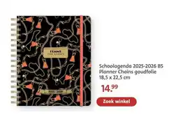 Bruna Schoolagenda 2025-2026 B5 Planner Chains goudfolie aanbieding
