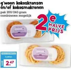 Boon`s Markt g'woon kokoskransen en/of kokosmakronen pak 200/240 gram combineren mogelijk aanbieding