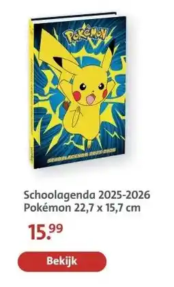 Bruna Schoolagenda 2025-2026 Pokémon aanbieding