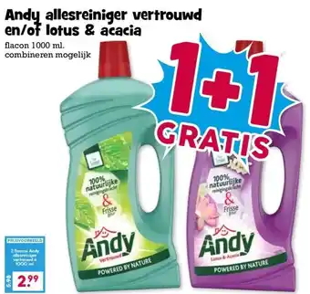 Boon`s Markt Andy allesreiniger vertrouwd en/of lotus & acacia aanbieding