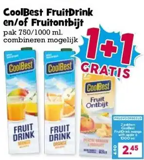 Boon`s Markt CoolBest Fruit Drink en/of Fruitontbijt aanbieding