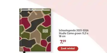 Bruna Schoolagenda 2025-2026 Studie Camo groen aanbieding