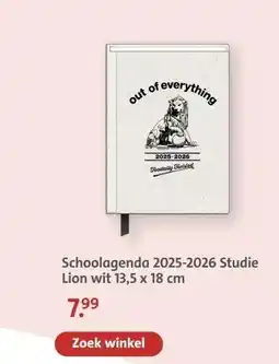 Bruna Schoolagenda 2025-2026 Studie Lion wit aanbieding