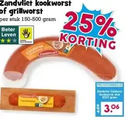 Boon`s Markt Zandvliet kookworst of grillworst aanbieding
