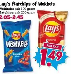 Boon`s Markt Lay's flatchips of Wokkels aanbieding