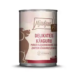 Zooplus 12x 400g MjAMjAM puur vleesgenot delicate kangoeroe puur hondenvoer nat aanbieding