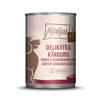 Zooplus 12x 400g MjAMjAM puur vleesgenot delicate kangoeroe puur hondenvoer nat aanbieding