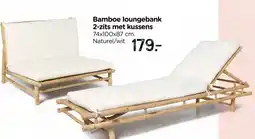 Xenos Bamboe loungebank 2-zits met kussens aanbieding