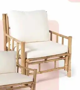 Xenos Bamboe fauteuil Padang met kussens aanbieding