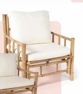 Xenos Bamboe fauteuil Padang met kussens aanbieding