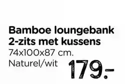 Xenos Tuinbank - bamboe - naturel/wit - 100x87x74 cm aanbieding